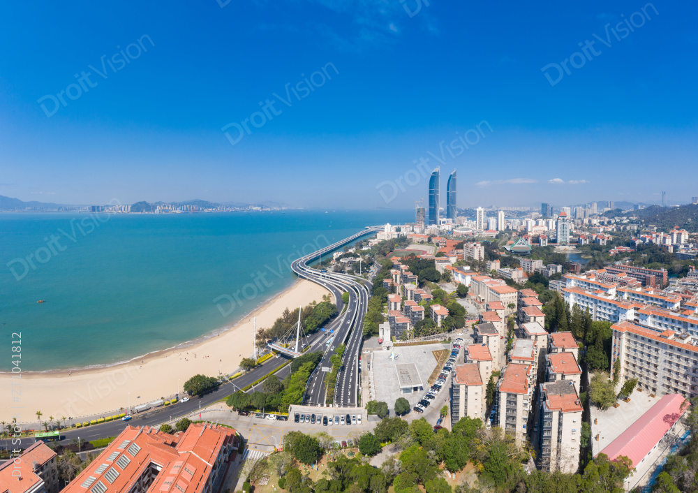 鸟瞰厦门全貌图片