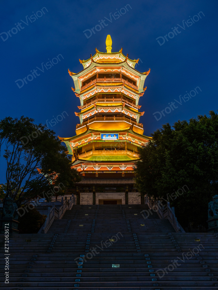 厦门市园博苑杏林阁夜景图片