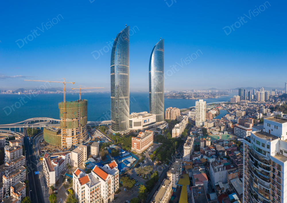 鸟瞰厦门全貌图片