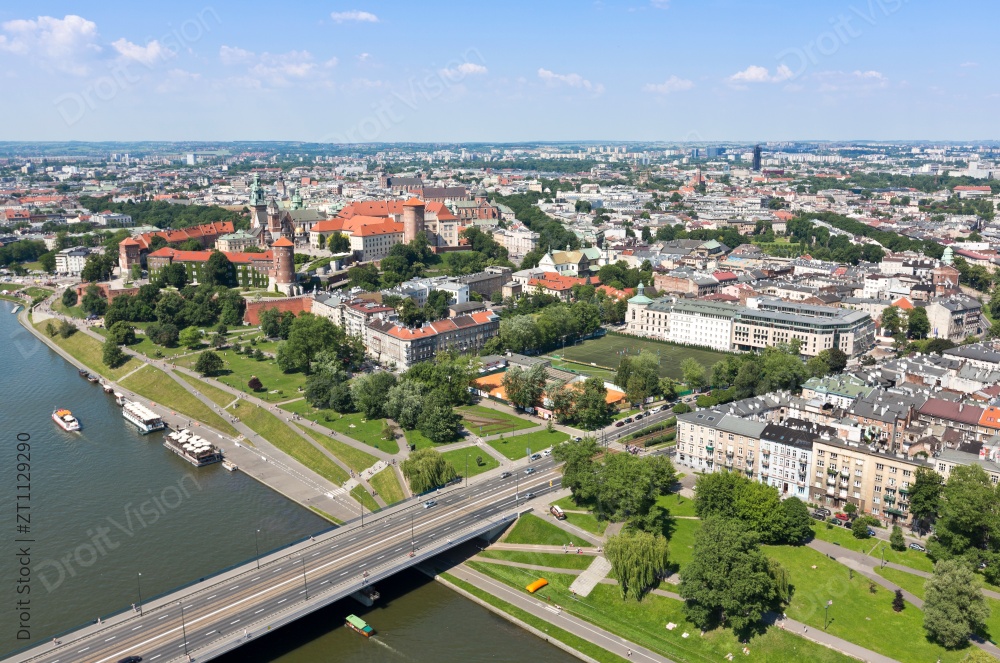 鸟瞰克拉科夫城市景观图片