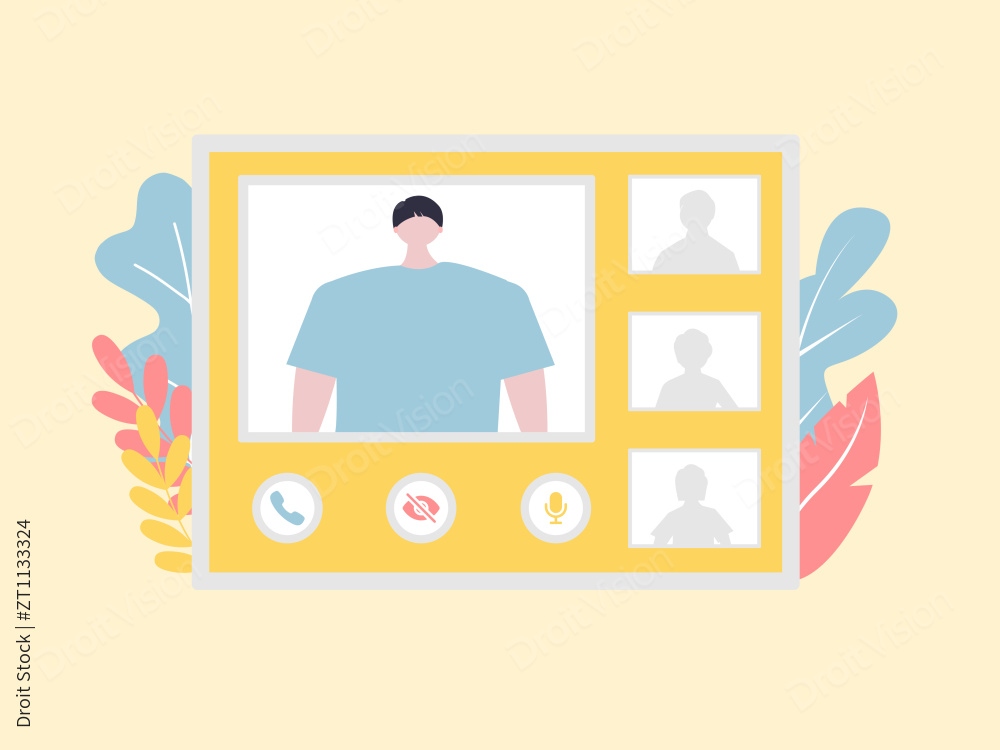 男生在视频聊天图片