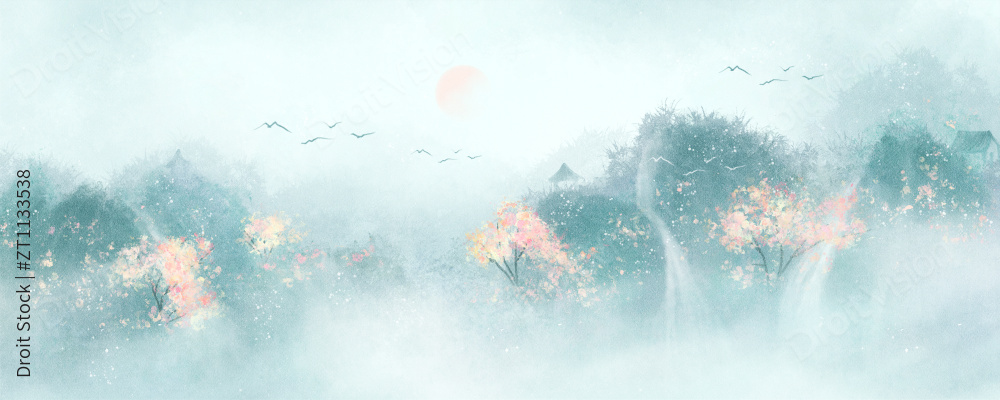 中国风意境山水画图片