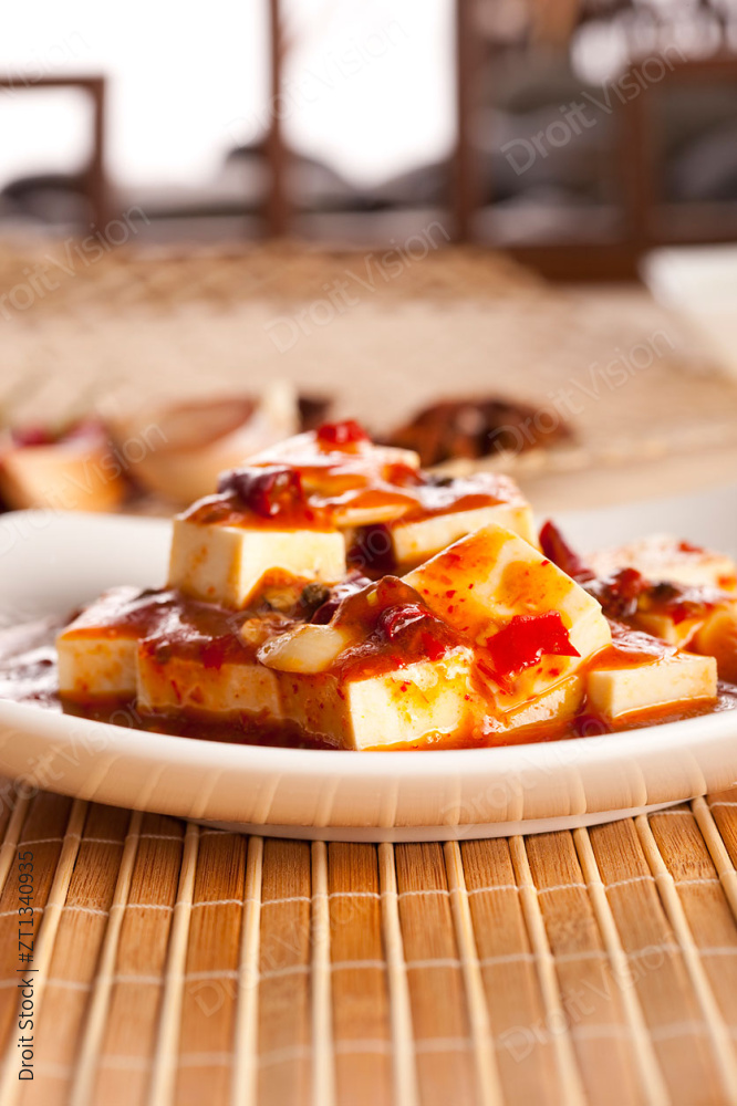 麻婆豆腐特写图片