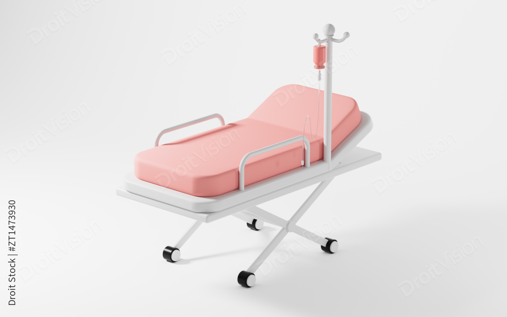 卡通医用担架床3D渲染图片