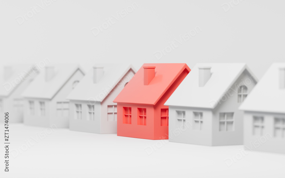 挑选合适的住房模型3D渲染图片