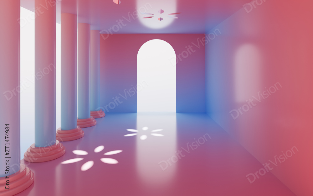 渐变的空房间背景3D渲染图片