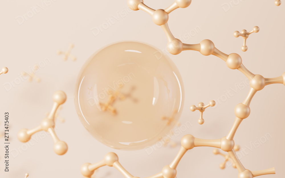 创意分子模型3D渲染图片