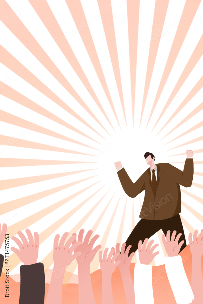 卡通手绘演讲主持插画图片