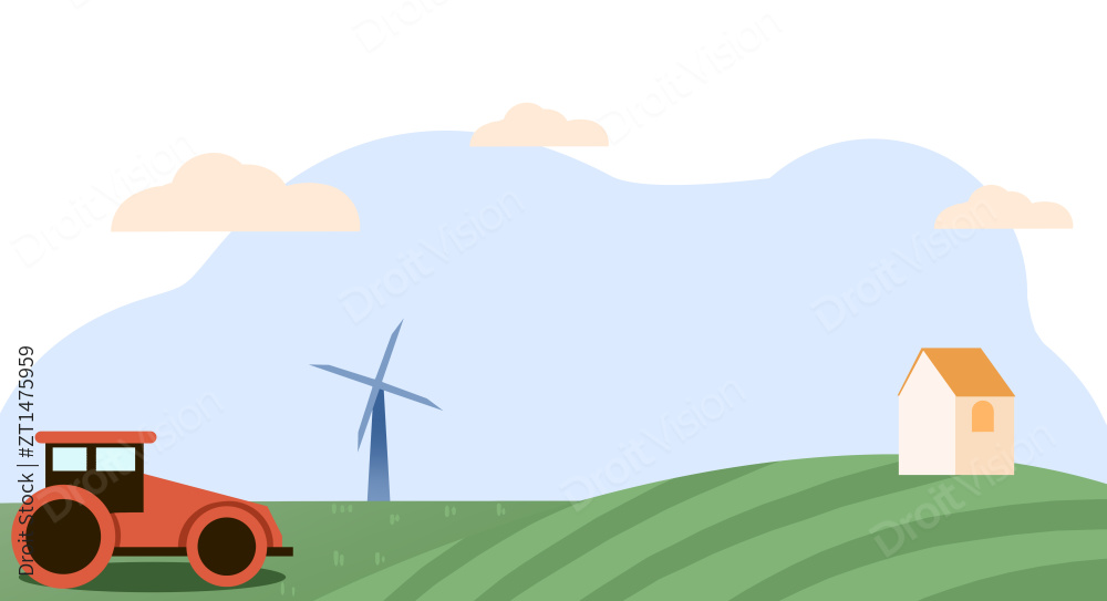 卡通手绘农业耕种插画图片