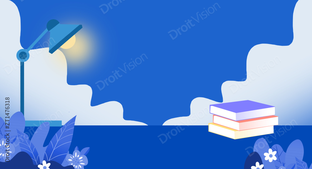 卡通手绘读书教育学习开学季插画图片