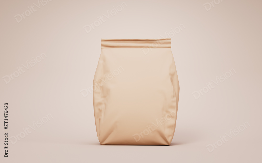 棕色纸袋袋子3D渲染图片
