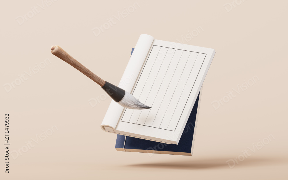 中国风古风书籍3D渲染图片