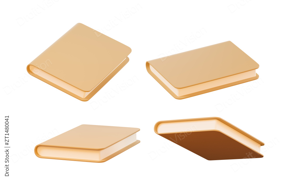 卡通风格书本3D渲染图片