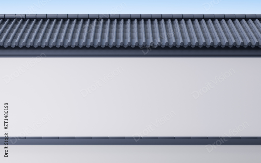 中国风古典白墙建筑3D渲染图片