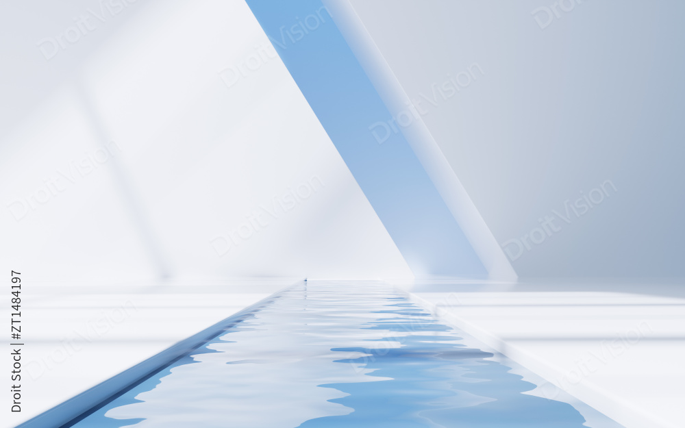 室内水面空房间3D渲染图片