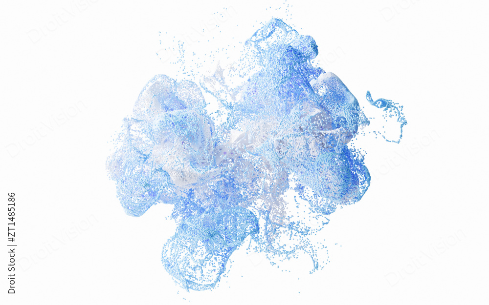 舞动的粒子浅色背景3D渲染图片