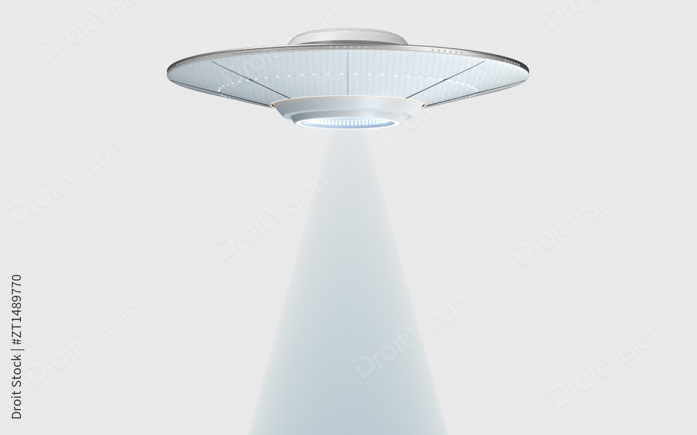 科幻感的飞碟 3D渲染图片