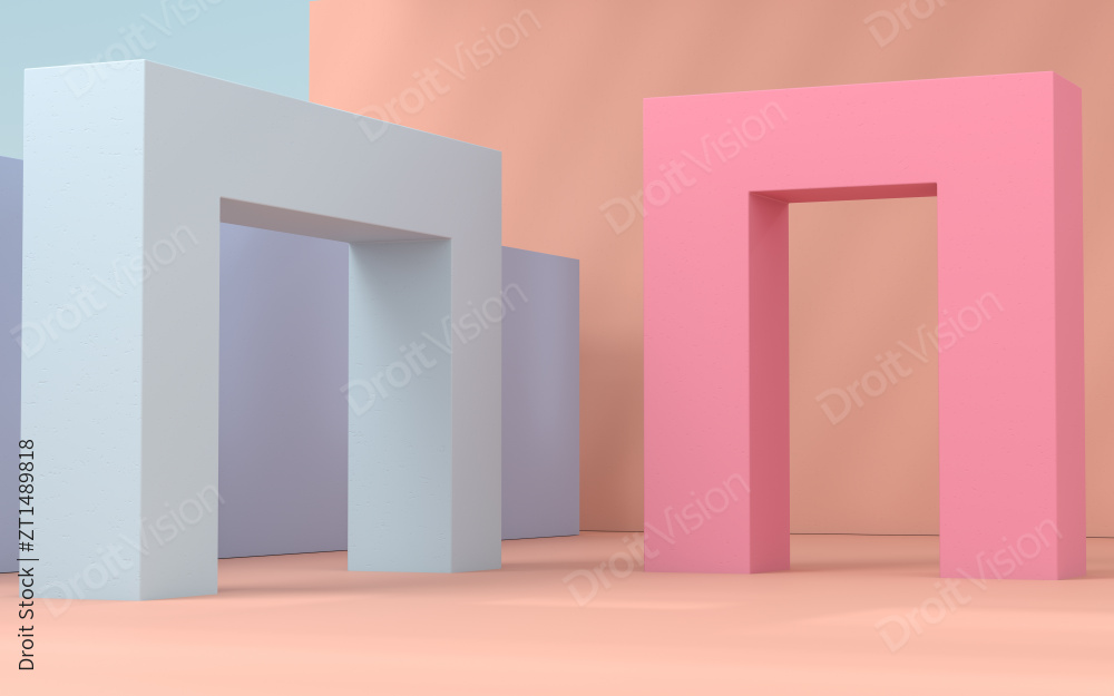 创意几何体背景 3D渲染图片