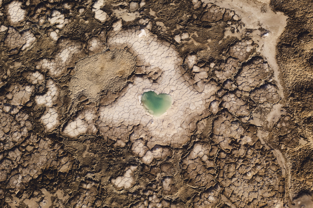 干涸的土地与盐湖水洼图片