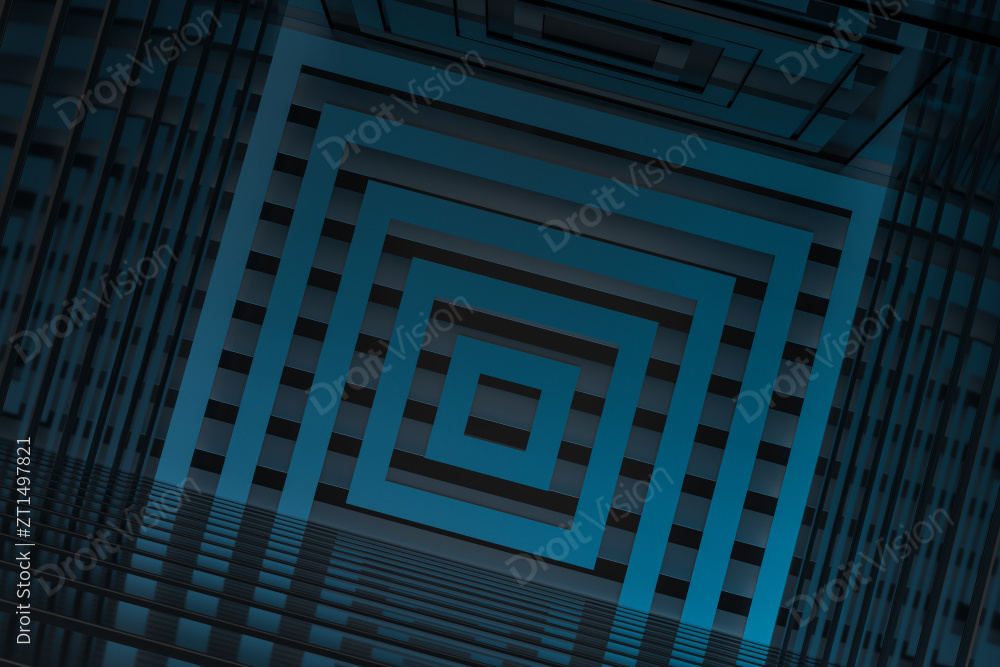 黑暗环境中的豪华房间 三维渲染图片