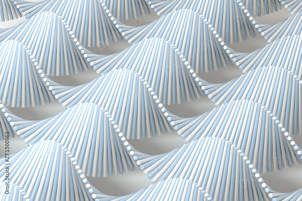 三维渲染，螺旋状DNA与白色背景图片