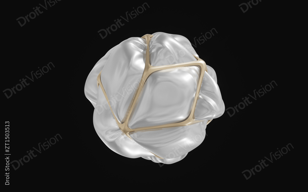 三维渲染，火球与黑色背景图片