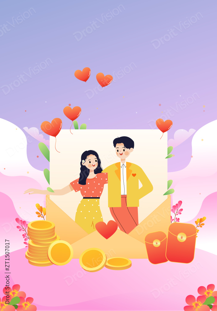 跳双人舞的一对幸福情侣矢量插画图片