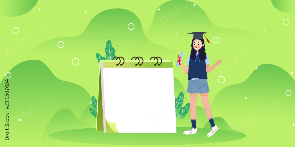 学生学习教育卡通插画图片