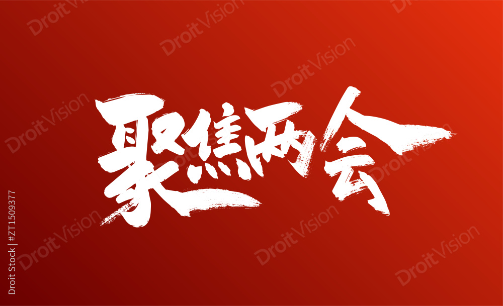 大气手写聚焦两会字体设计图片