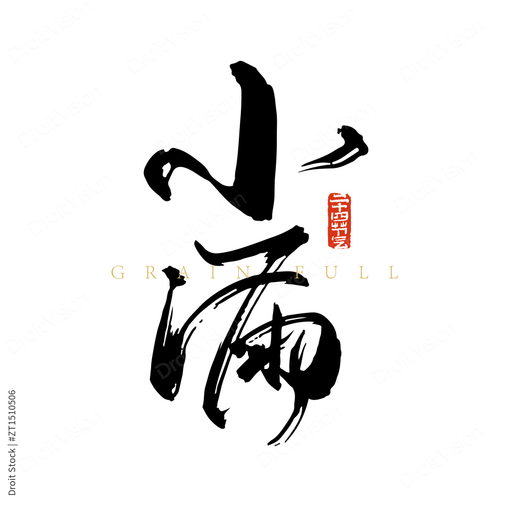 黑色手写小满艺术字图片