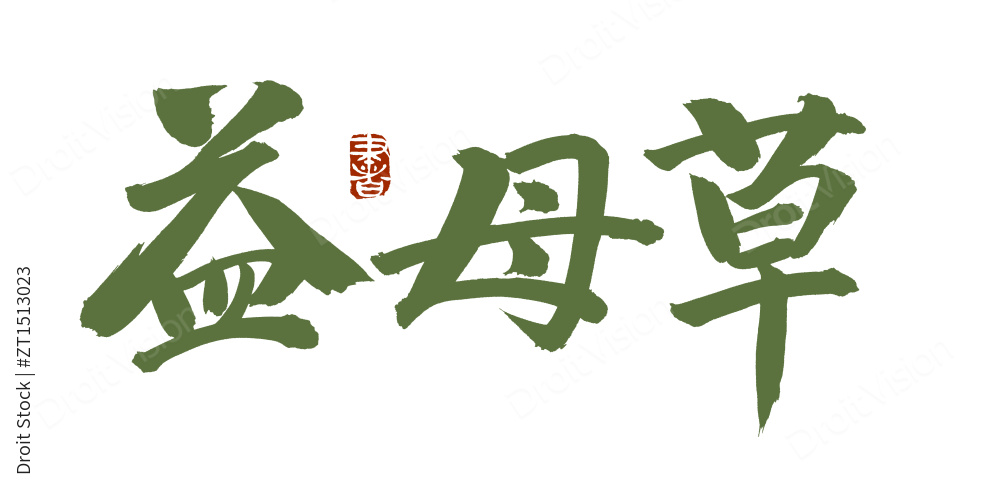 手书手写汉字书法字体益母草图片