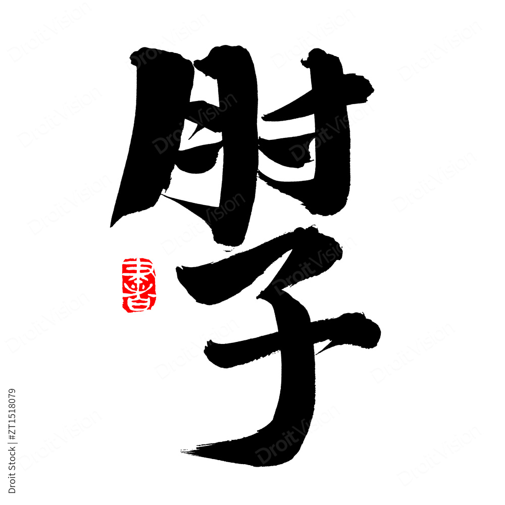 手书手写汉字书法字体肘子图片