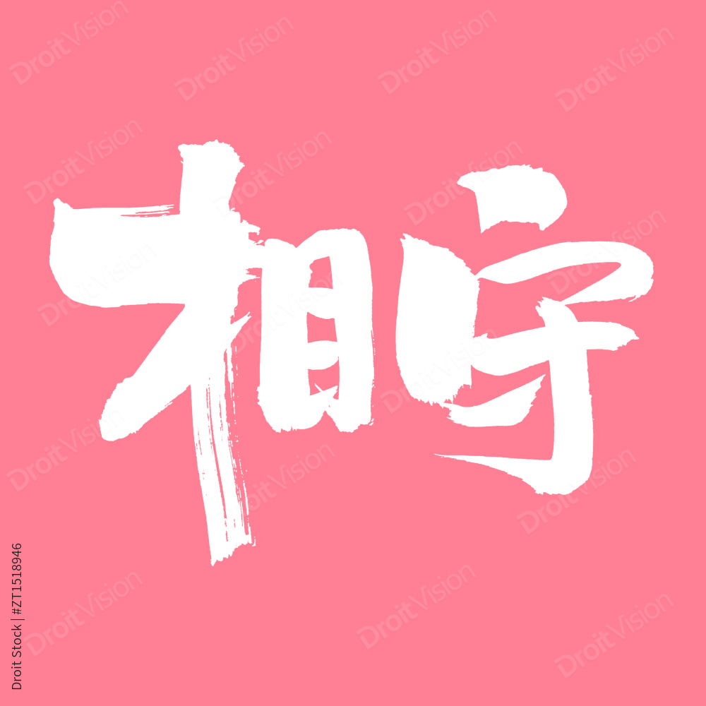 手书手写汉字书法字体相守图片