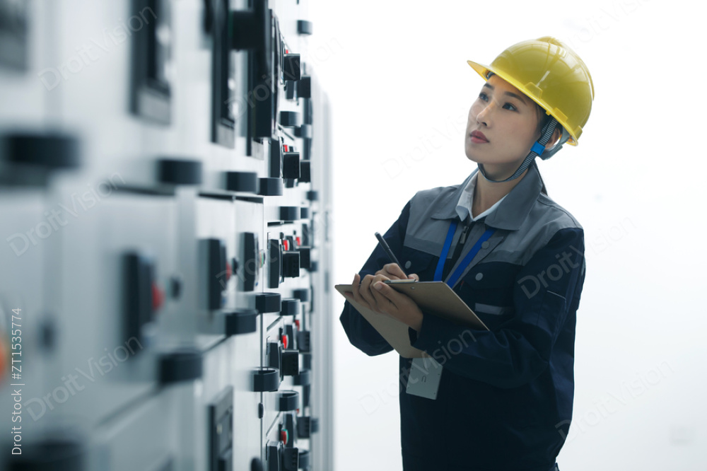 技术人员在工厂里工作图片