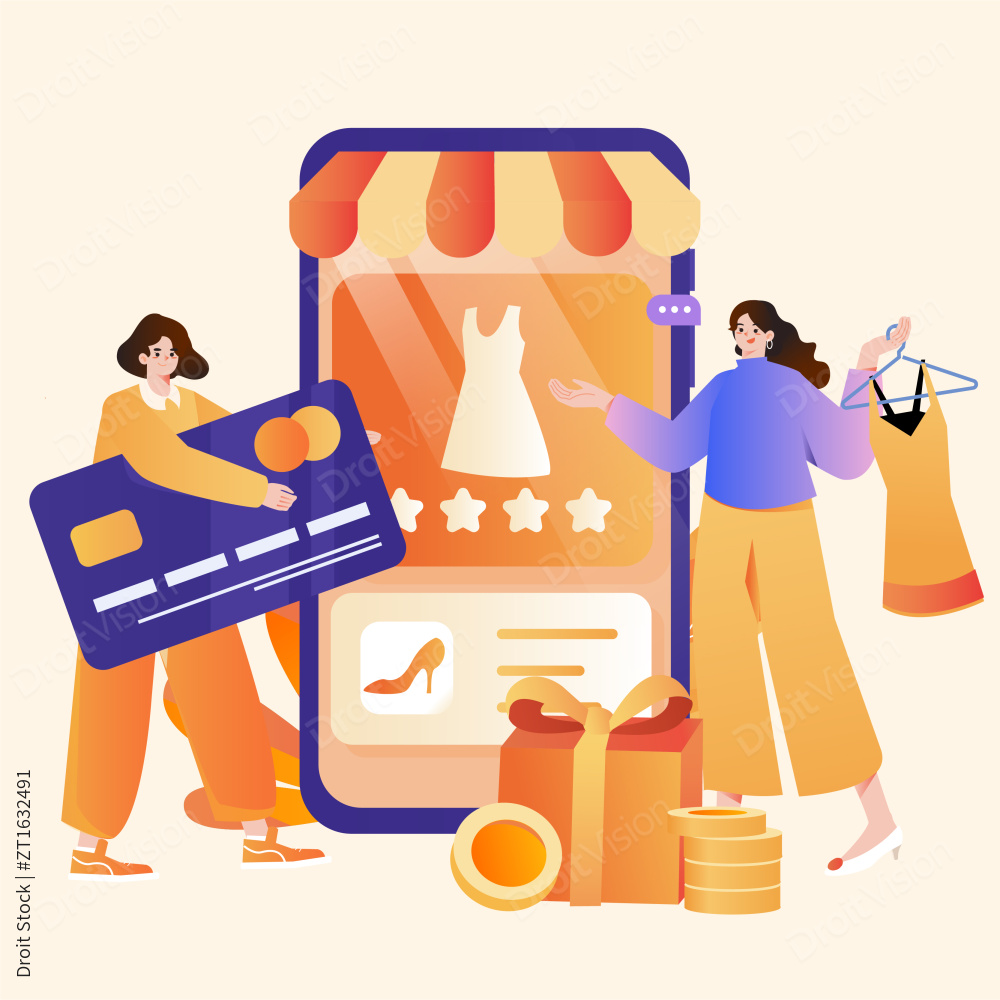 双11购物插画图片