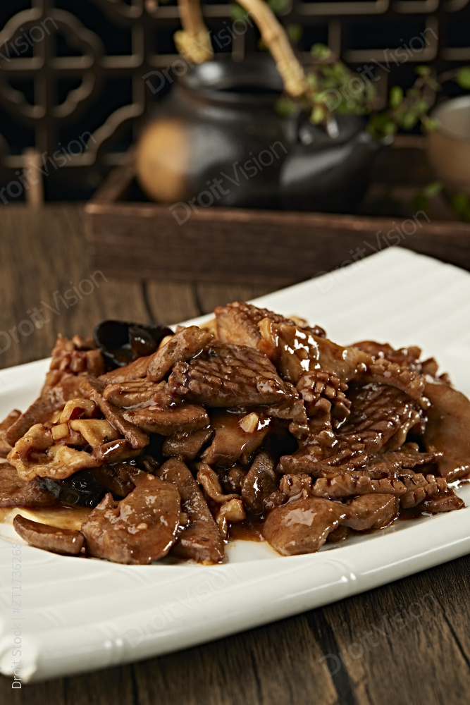 传统天津菜爆三样图片