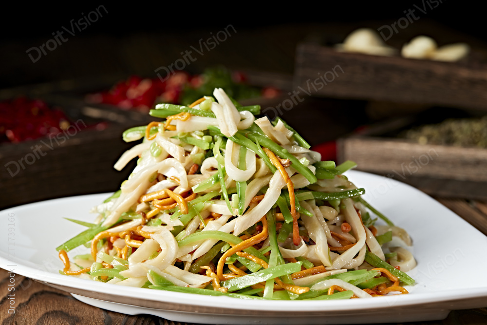 芥末油凉拌素三丝图片