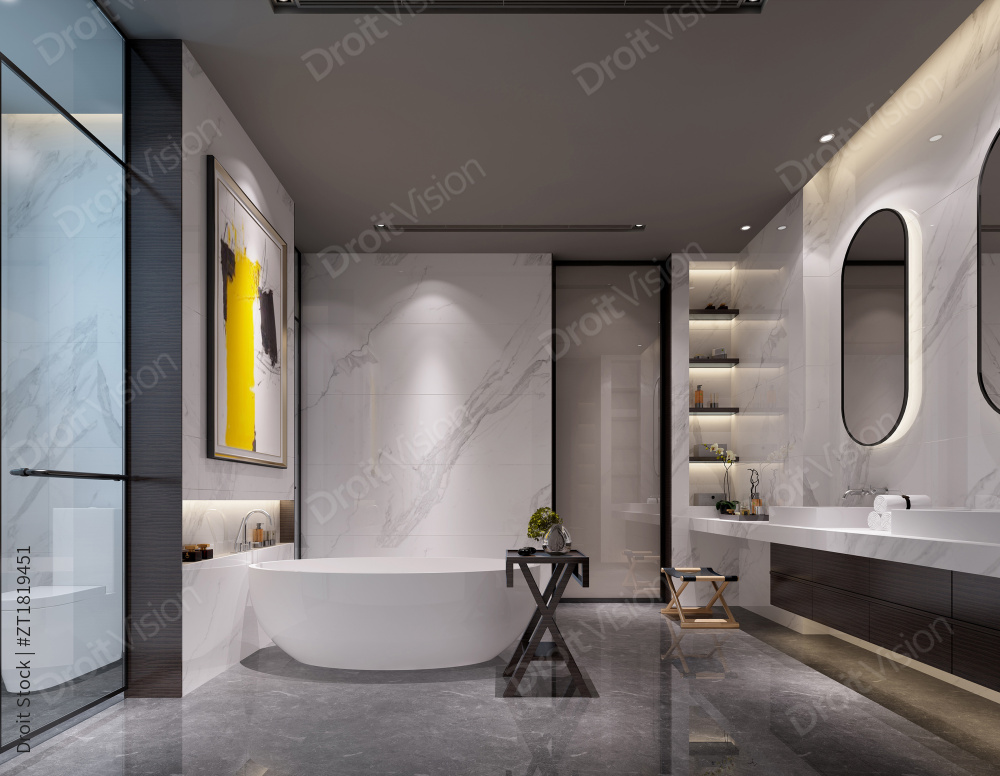 卫浴间：卫浴空间设计的优劣直接影响着生活的便捷性及幸福感，通过合理布局充分利用每一寸空间，即可实现干湿分离的淋浴房，同时拥有出色的收纳设计和高颜值实用性。图片