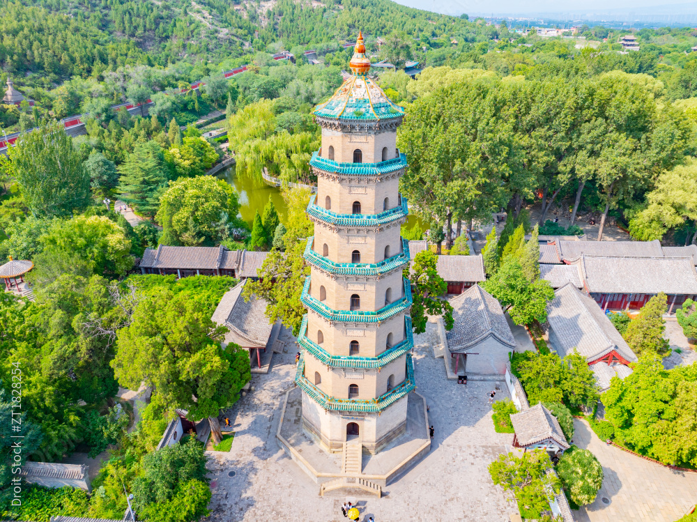 山西太原晋祠舍利生生塔图片