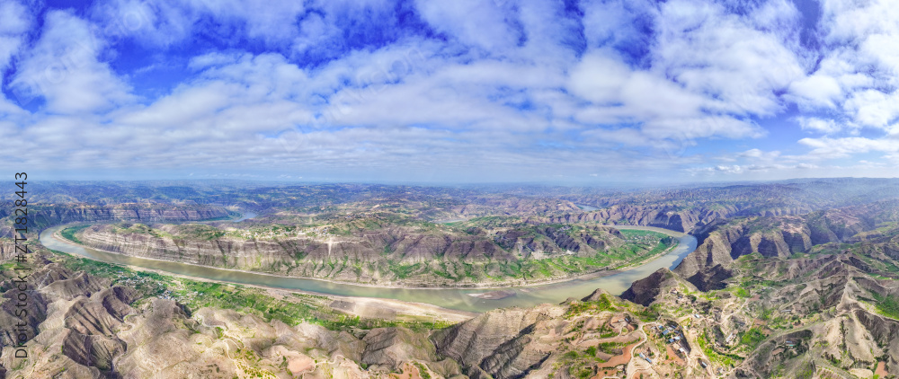 山西临汾永和黄河蛇曲地质公园夏日晴天图片