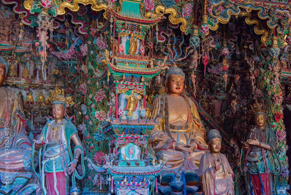 山西临汾隰县小西天悬塑彩绘图片