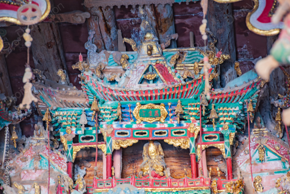 山西临汾隰县小西天悬塑彩绘图片