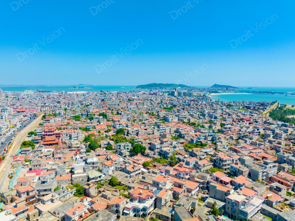 福建泉州惠安县崇武古城航拍景观图片