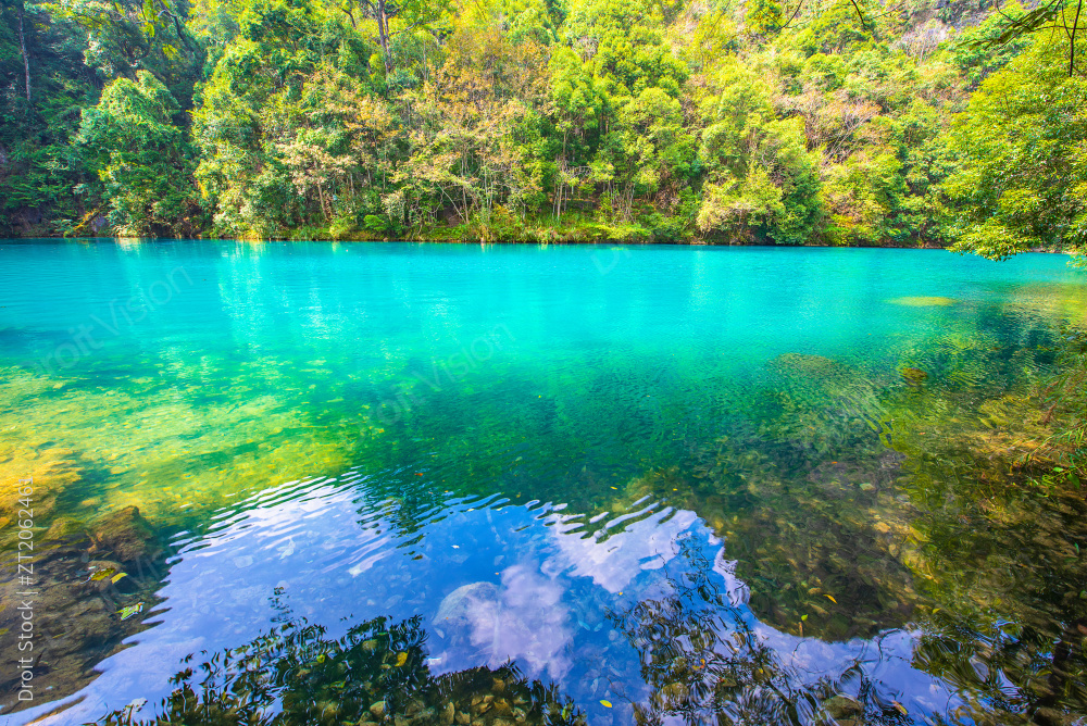 中国贵州荔波小七孔景区里的卧龙潭风光图片