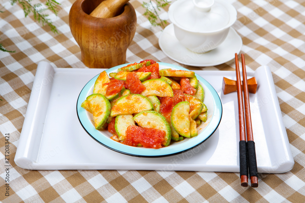 西葫芦炒番茄图片