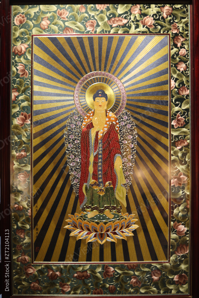 四十八宏愿阿弥陀佛绣屏图片