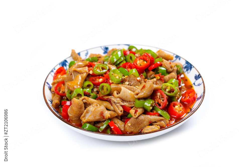 双椒炒鸭肠图片
