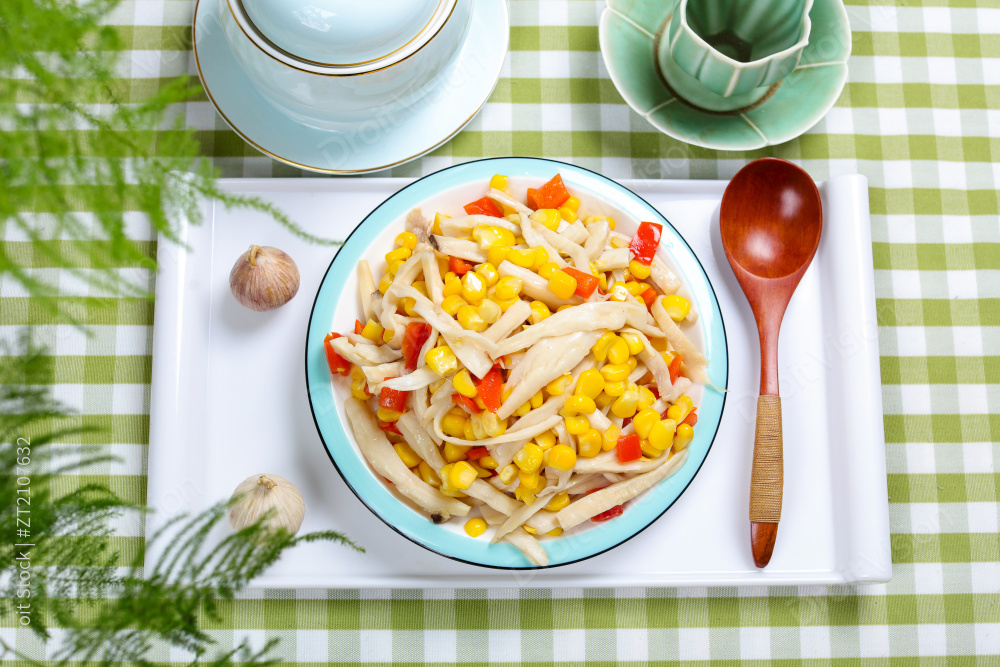 杏鲍菇炒玉米图片