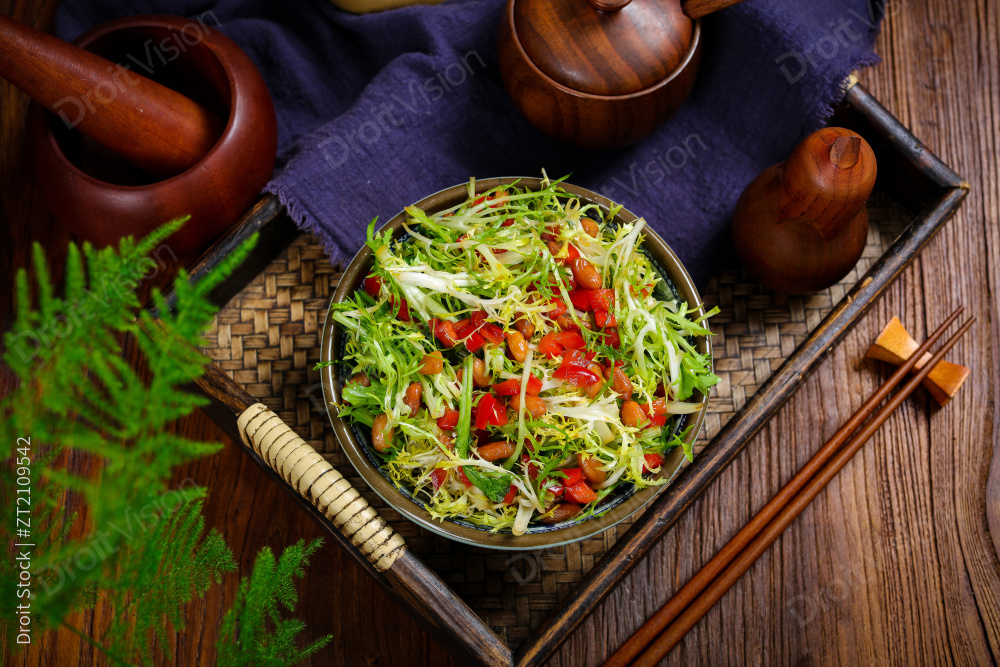 凉拌苦菊菜图片