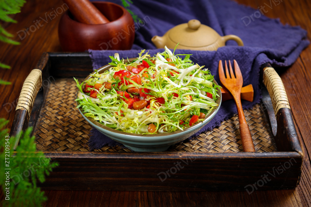 凉拌苦菊菜图片